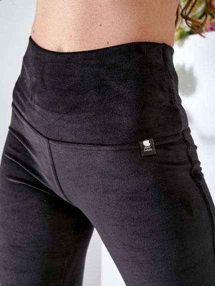 Женские модные велюровые лосины OB194/199 размер 48, цвет черный | Зображення 2