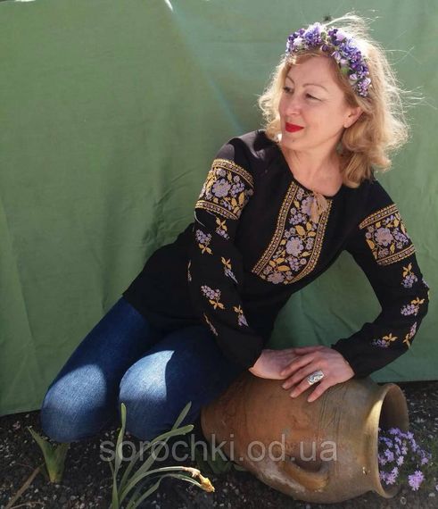 Вишиванка жіноча, біла , вишивка, квіти, "маки з виноградом", домотканнное полотно | Зображення 2