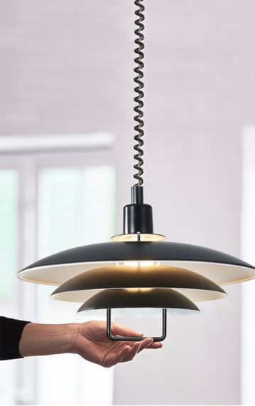 Люстра підвісна на 1 лампочку 27110 Чорний 60-170х48х48 см. | Зображення 7