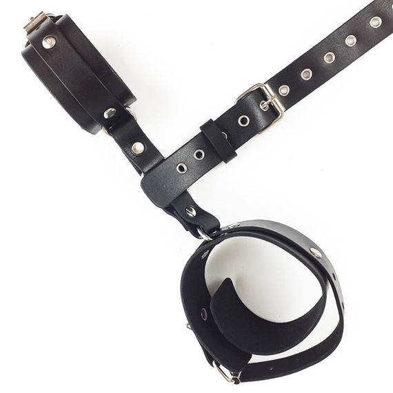 Фиксаторы для шеи и рук Art of Sex - Bondage Set из натуральной кожи, цвет черный | Зображення 4
