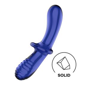 Двосторонній скляний дилдо Satisfyer Double Crystal Light blue, боросилікатне скло, унісекс Sex Aura