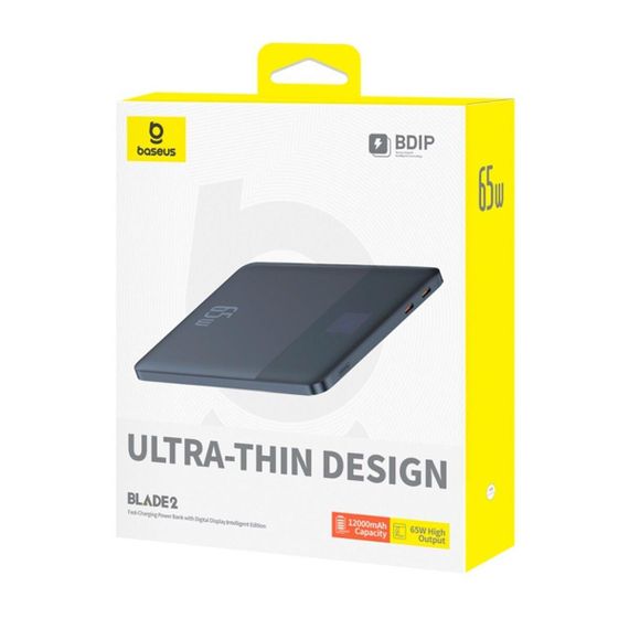 Зовнішній акумулятор Baseus Blade2 Fast-Charging Power Bank with Digital Display Intelligent Edition 12000mAh 65W Mariana Blue | Зображення 1