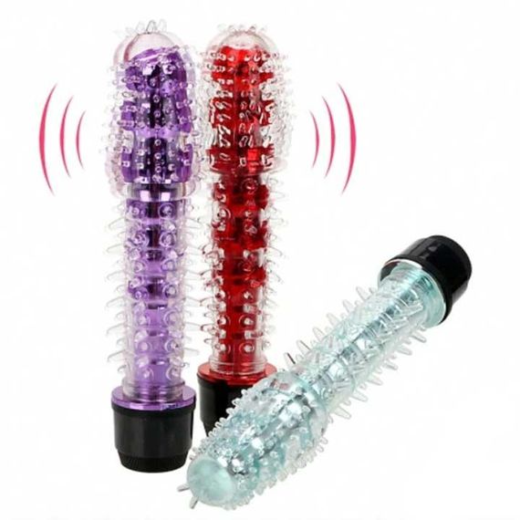 Гелевий вібратор із шипами червоний | Зображення 1