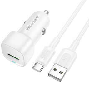 АЗП Borofone BZ34 Cloud QC3.0 (1USB-A) + кабель USB to Type-C White