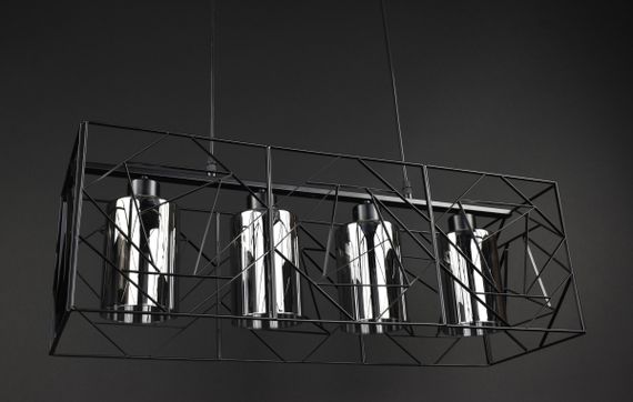 Люстра підвісна LOFT на 4 лампочки 27770 Чорний 30-100х25х71 см. | Зображення 1