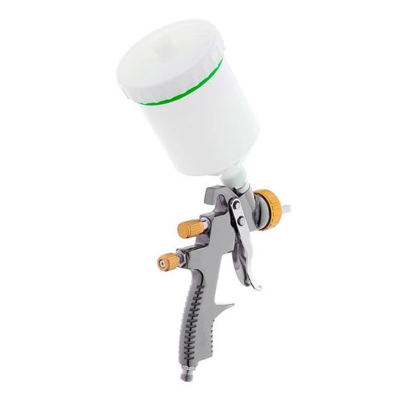 Фарбопульт пневматичний LVLP BRONZE професійний, верхній пластиковий бачок INTERTOOL PT-01361 | Зображення 4