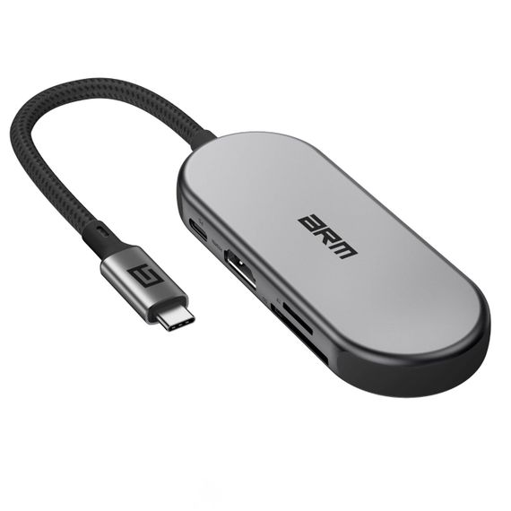 Хаб USB-C ArmorStandart Type-C to HD4K+PD+3USB+TF/SDcard Grey (ARM69366) | Зображення 1