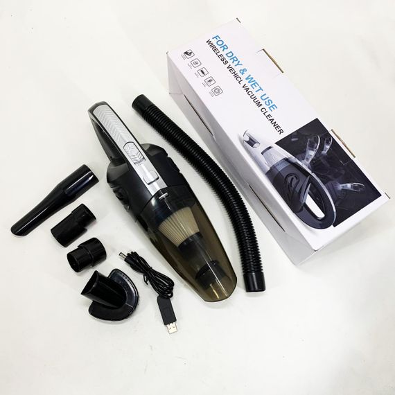 Потужний бездротовий пилосос автомобільний для сухого та вологого прибирання в машині та будинку +5 насадок FY-63 | Зображення 9