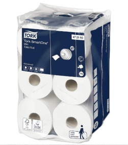 Tork SmartOne туал. бумага в мини-рулонах (T9),2 сл, белая, арт 472193 (мин.заказ в категории TORK от 1000грн)