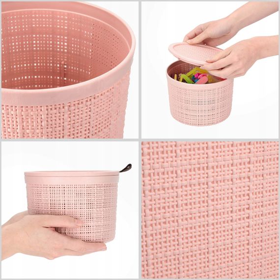 Корзина для зберігання з кришкою Curver (Курвер) Jute 2 л (01903) Рожевий | Зображення 5