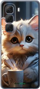 Чохол на Infinix Hot 50 4G Білий кіт "5646u-3820-2448"