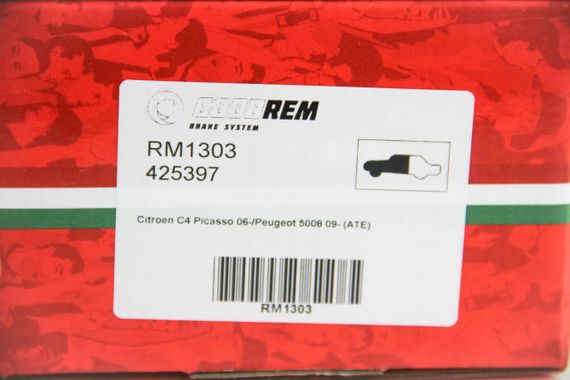 Колодки передні гальмівні Citroen C4 Picasso 06-/Peugeot 5008 09-(ATE), GOODREM (RM1303) | Зображення 2