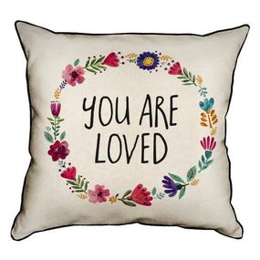 Подушка з мішковини You are loved 45x45 см (45PHB_AW008_WH)
