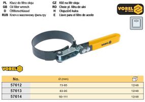 Ключ знімач масляного фільтра 95-111 мм VOREL-57614