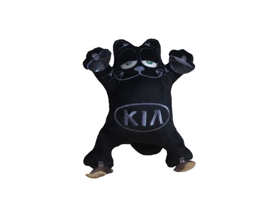 Игрушка кот Саймона в машину c вышивкой KIA киа черный автомобилисту 02990 | Зображення 1