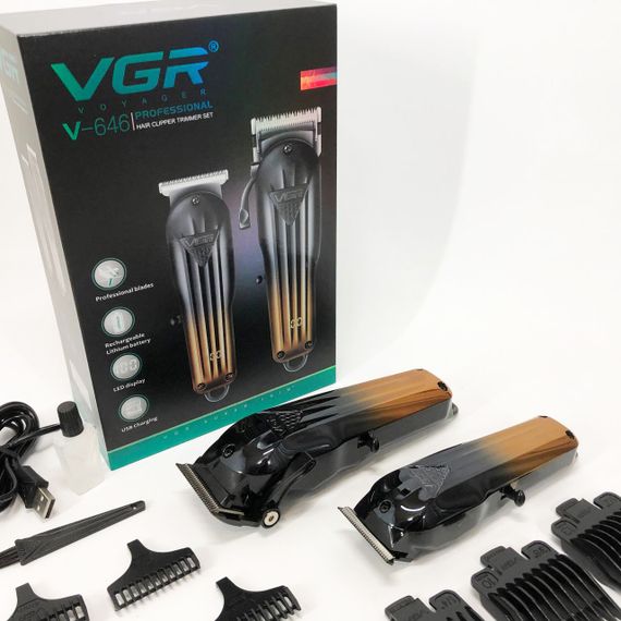 Комплект VGR 2 в 1 V-646 акумуляторна машинка для стрижки та триммер | Зображення 7