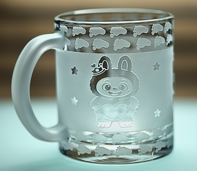 Детская стеклянная чашка 320 мл Лабуба кружка с гравировкой стакан для малыша Labubu