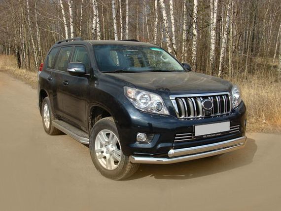 Передняя защита ST014 (нерж) 60/42 мм для Toyota Land Cruiser Prado 150 | Зображення 5