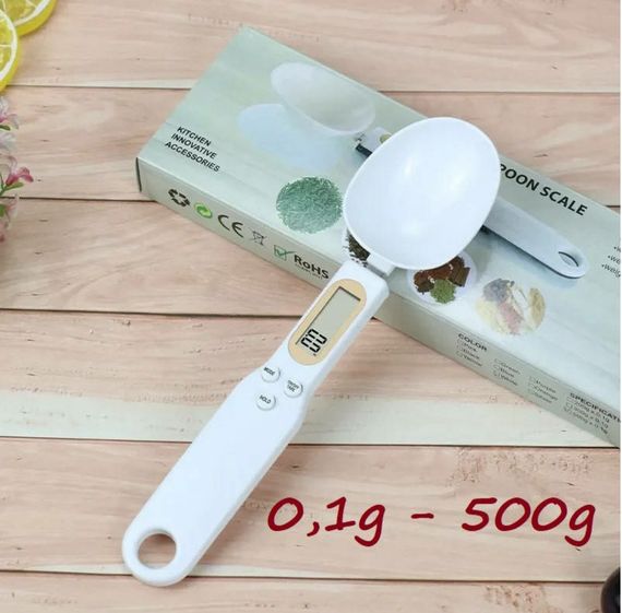 Електронна мірна ложка-ваги з LCD дисплеєм до 500 г. (Біла) | Зображення 8