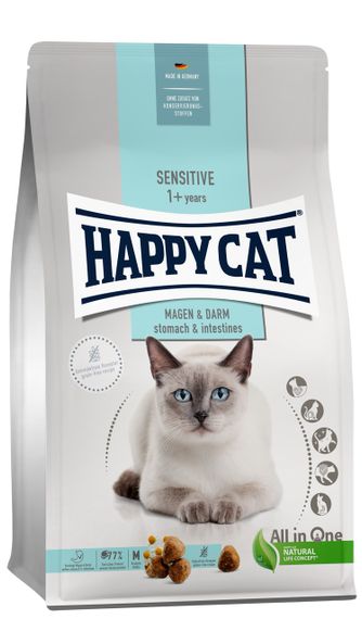 Сухий корм з качкою для котів з чутливим травленням Happy Cat Sensitive Magen & Darm, 4 кг