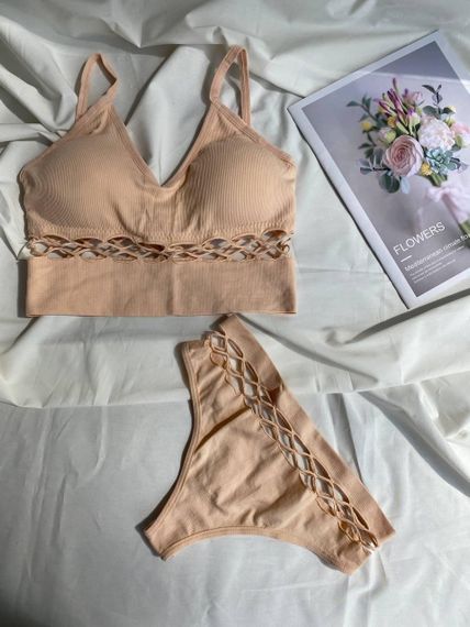 Женский комплект нижнего белья 2429/3 XL Бежевый | Зображення 2