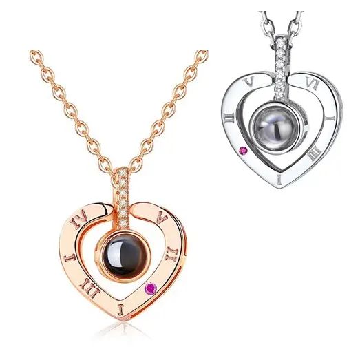 Кулон підвіска з проекцією I love you Я тебе люблю 100 мовами світу у формі серця | Зображення 4