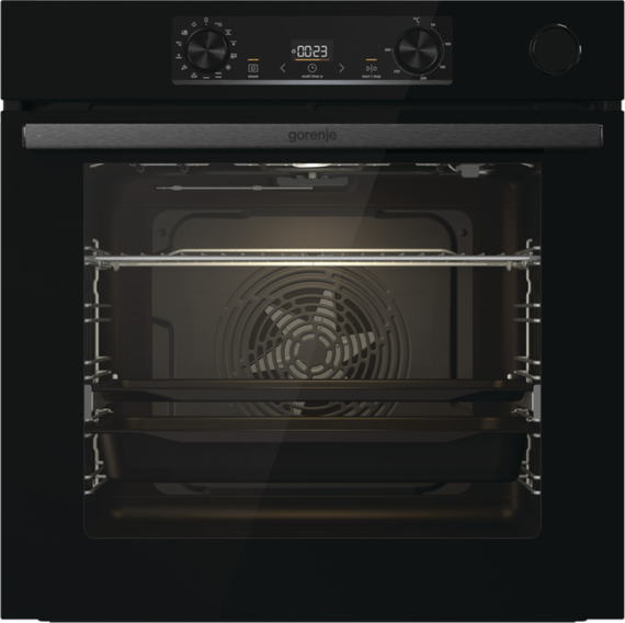 Духова шафа Gorenje електрична, 77л, A+, пара, дисплей, чорний (BSA6737E15BG)