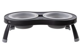Миска подвійна Dexas Double Elevated Feeder на складній підставці 2 х 600 мл сіра