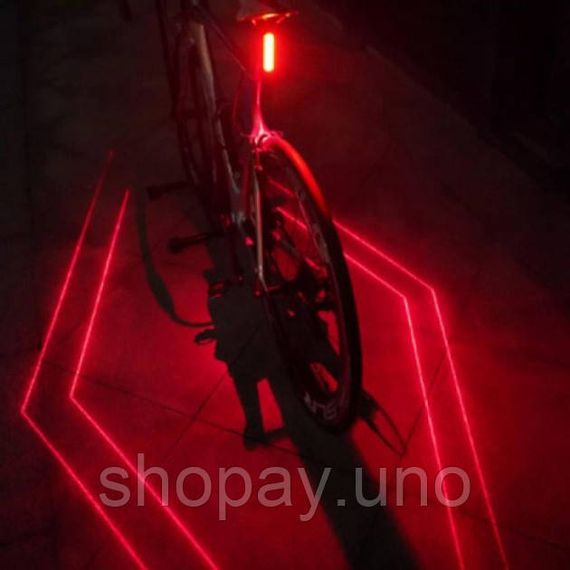 Велосипедний ліхтар акумуляторний LEADBIKE LD80-6LED з лазерною розміткою ліхтар, Ліхтар стоп | Зображення 6
