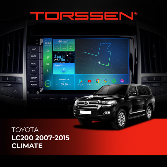 Штатна магнітола Torssen 2K Toyota LC200 2007-2015 climate F9432 4G Carplay DSP