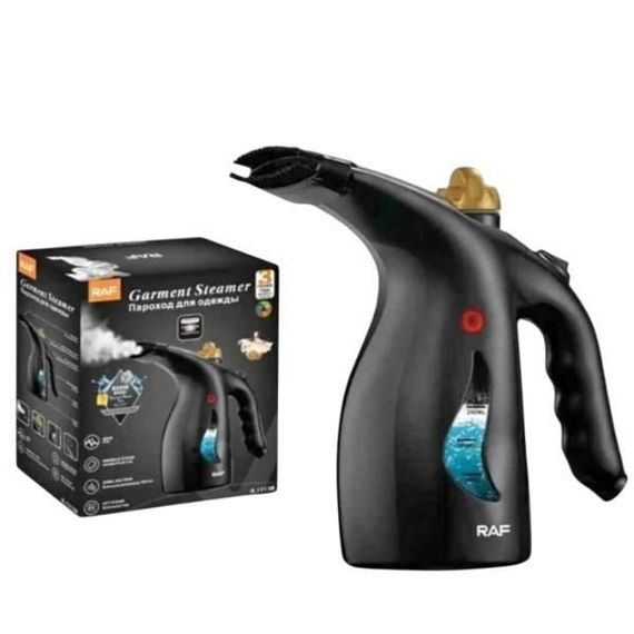 Відпарювач ручний вертикальний 800 Вт із мірною чашею для води RAF R 1313B Чорний