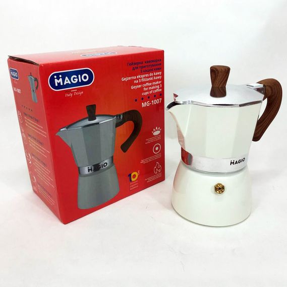 Гейзерная кофеварка Magio MG-1007, гейзерная кофеварка из нержавейки, кофеварка HF-496 для дома | Зображення 7