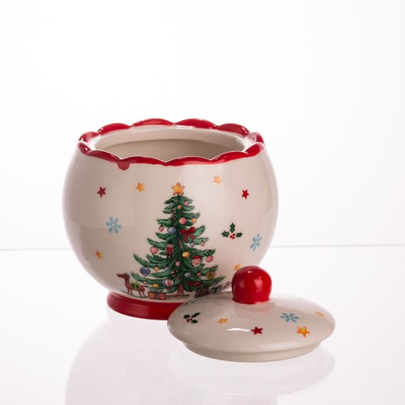 Цукорниця порцелянова новорічна New Year 500 (мл) з кришкою CR-1-5 | Зображення 4