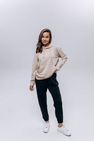 Худи жіноче (unisex) беж двохнитка