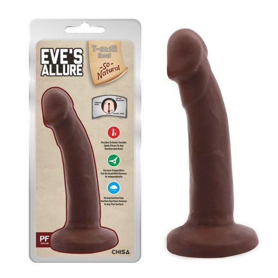 Фалоімітатор з хребтом Eve&#39;s Allure Brown, 18,5х3,7см