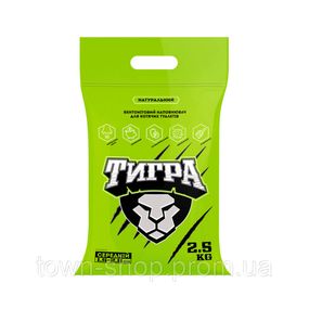Натуральний бентонітовий наповнювач для котячих туалетів Тигра, 2,5 кг, гранула стандарт 1,5-2,8 мм, зелений
