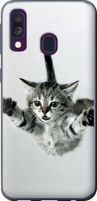 Чехол на Samsung Galaxy A40 2019 A405F Летящий котёнок из силикона FCh_085302