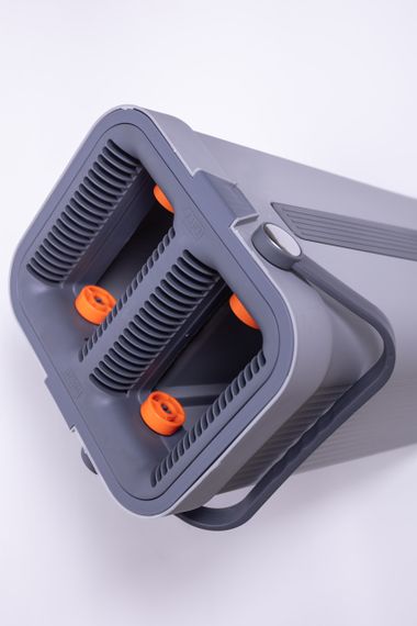 Телескопическая швабра с плоской насадкой ведро с двумя секциями для мытья пола и отжима, комплект для уборки HP-35015-20 | Зображення 7