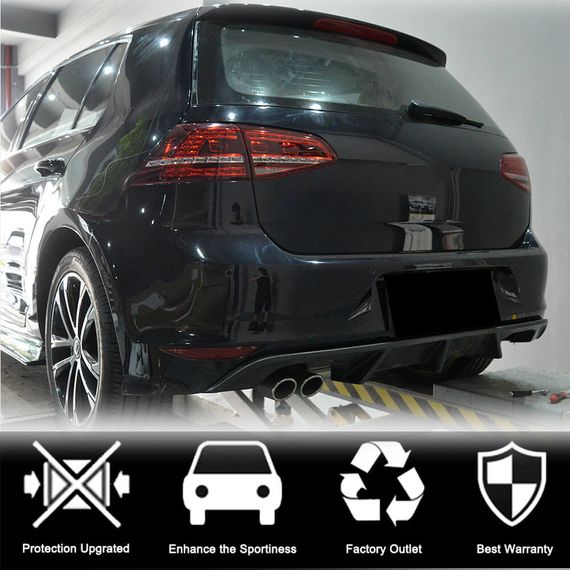 Дифузор заднього бампера (для R/R-Line HB 2012-2017, Карбон) для Volkswagen Golf 7/E-Golf рр | Зображення 1