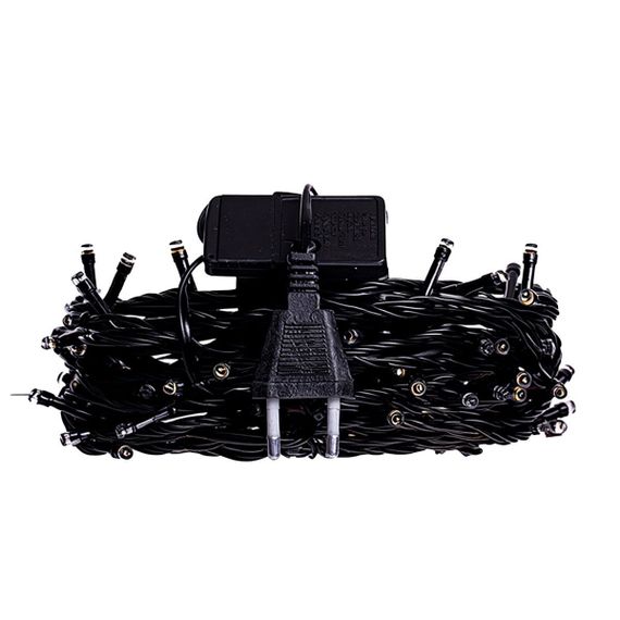 Новорічна гірлянда кімнатна нитка 22 м 220 LED чорний провід Жовтий W220LED22MBY | Зображення 2