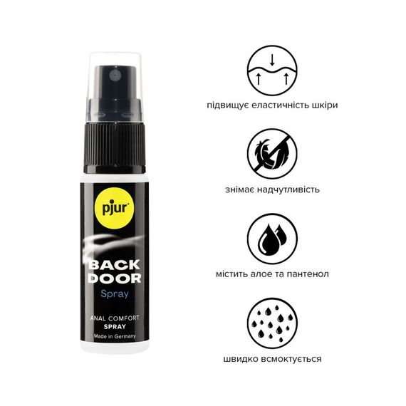 Розслаблювальний анальний спрей pjur BACK DOOR spray 20 мл, з пантенолом та алое, концентрований | Зображення 1