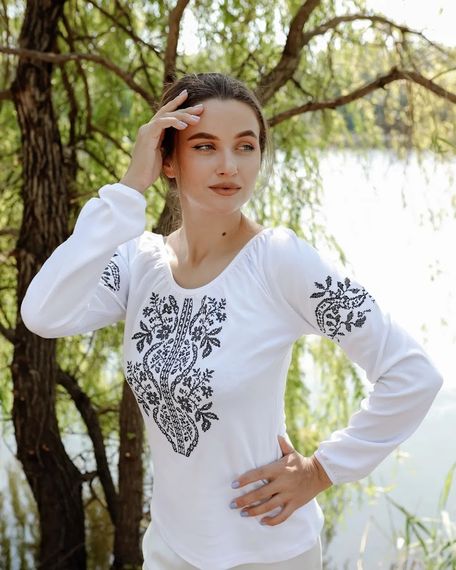 Вишиванка жіноча з довгим рукавом Носи своє 50 Білий (p-8509-84629) | Зображення 6