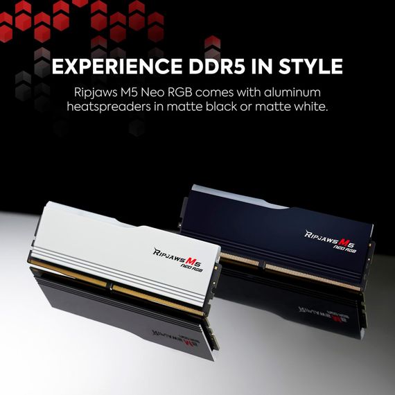 Модуль памяти для компьютера DDR5 64GB (2x32GB) 6000 MHz Ripjaws M5 Neo RGB Matte White G.Skill (F5-6000J3636F32GX2-RM5NRW) | Зображення 5