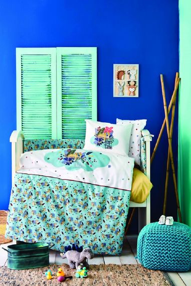 Білизна для дитячого ліжечка Karaca Home 10401 Туреччина Для ліжечка  Ранфорс Індіго