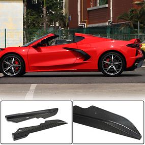 Боковые пороги (Карбон) для Chevrolet Corvette C8 2019- гг