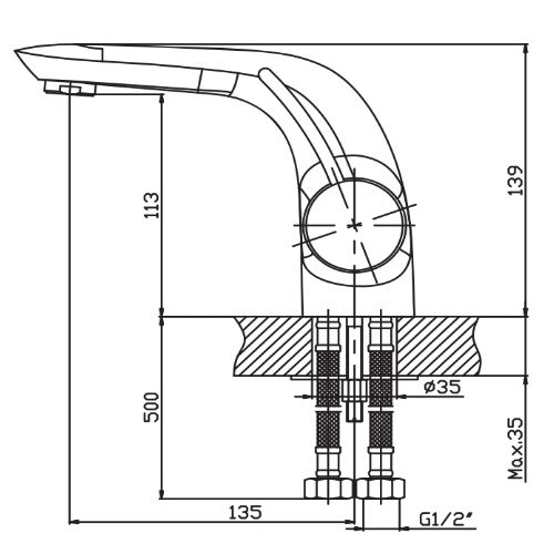 Змішувач для умивальника Haiba ALASKA 001 (HB0012) | Зображення 1
