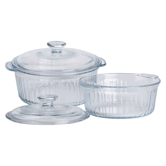 Форми для запікання набір 2 шт скляні з кришками круглі HP-34-26 | Зображення 2