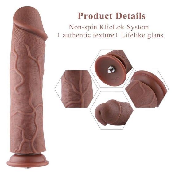 Силиконовый фаллоимитатор для секс-машин Hismith 11″ Silicone Dildo (мятая упаковка!!!) sexstyle | Зображення 3