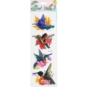 Набор голографических наклеек "Колибри" FAX-005, 14х43 см, 8D, 4 картинки