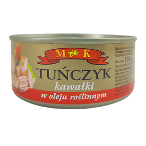Тунець цільними шматочками у рослинній олії M&K Tunczyk, 170 г, Польща